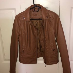 Brown leather jacket